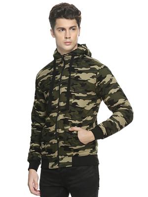 green camouflage print casual jacket - 16519237 - Standard Image - 2