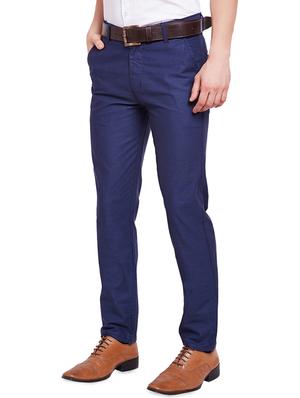 blue solid flat front formal trouser - 16519573 - Standard Image - 2