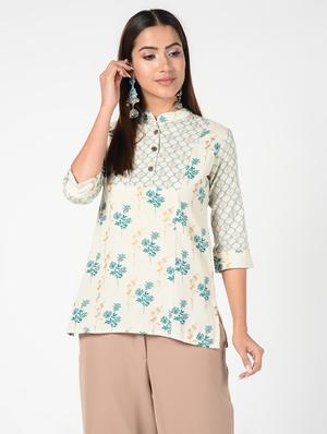 printed straight kurti - 16520040 - Standard Image - 2