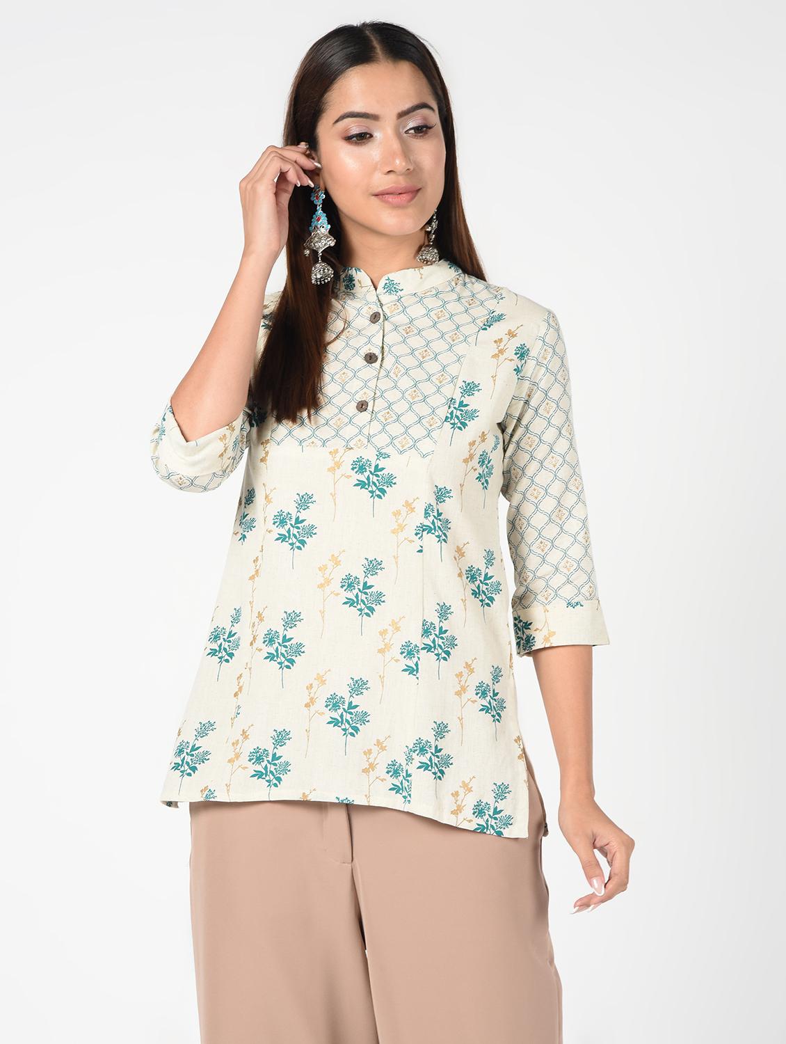 printed straight kurti - 16520040 - Zoom Image - 2
