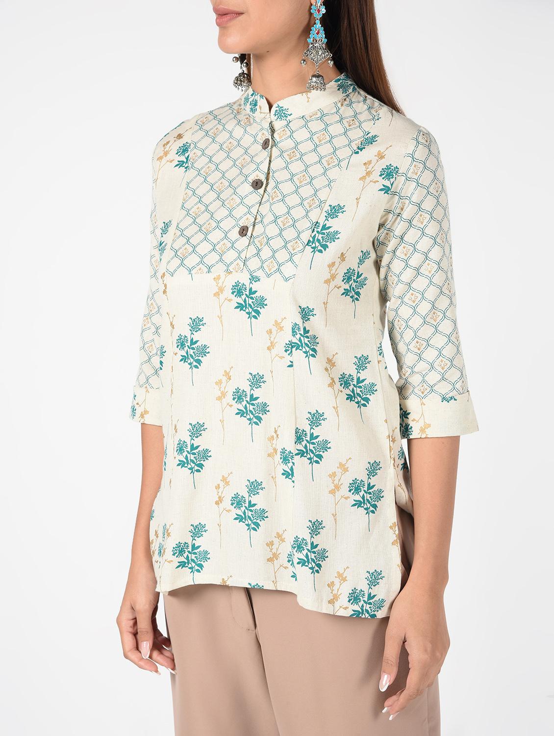 printed straight kurti - 16520040 - Zoom Image - 5