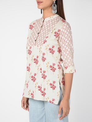 printed straight kurti - 16520041 - Standard Image - 5