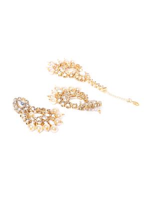 gold brass maang teeka - 16520203 - Standard Image - 2