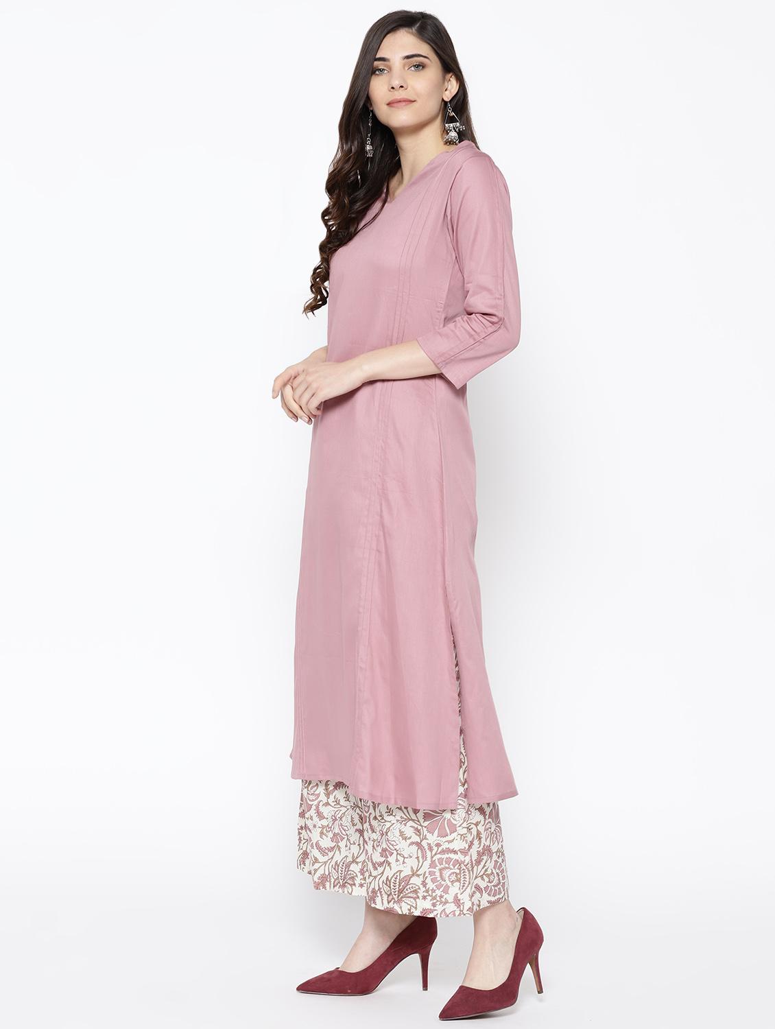 solid kurta palazzo set - 16523275 - Zoom Image - 2
