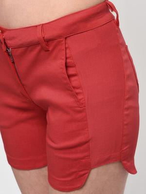 mid rise solid shorts - 16523839 - Standard Image - 5