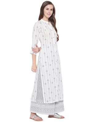 embroidered kurta palazzo set - 16523927 - Standard Image - 2