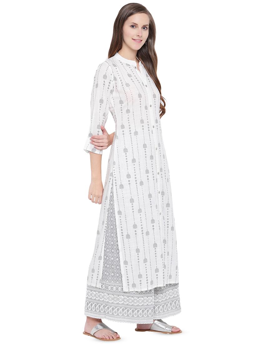 embroidered kurta palazzo set - 16523927 - Zoom Image - 2