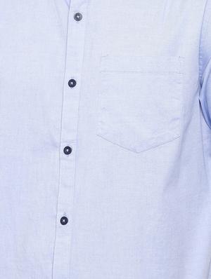 blue solid casual shirt - 16523929 - Standard Image - 5