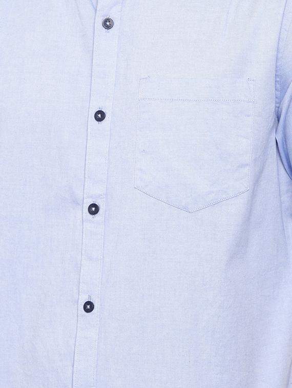 blue solid casual shirt - 16523929 - Zoom Image - 5