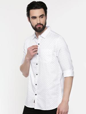 white printed casual shirt - 16523931 - Standard Image - 2