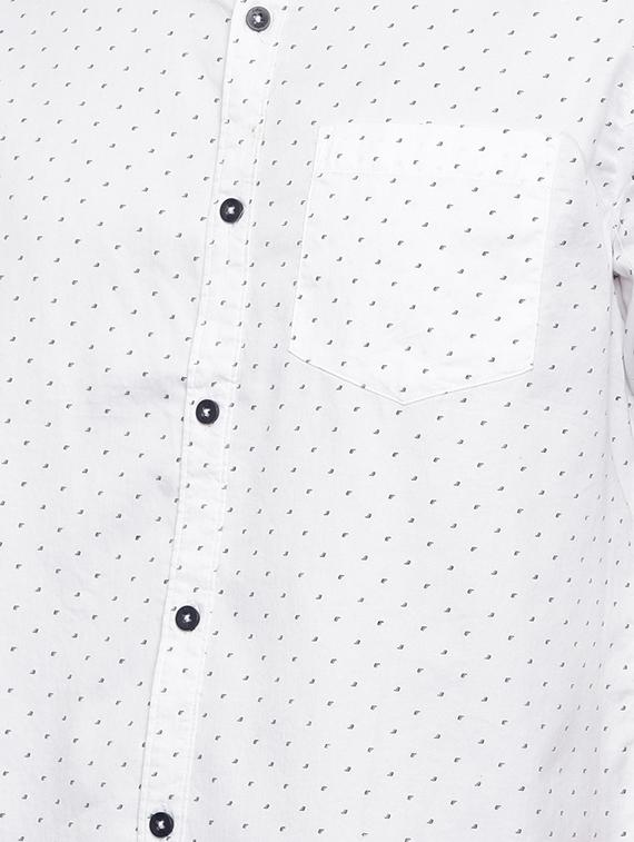white printed casual shirt - 16523931 - Zoom Image - 5