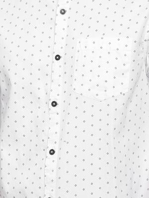 white printed casual shirt - 16523936 - Standard Image - 5