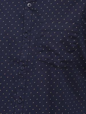 navy blue printed casual shirt - 16523949 - Standard Image - 5
