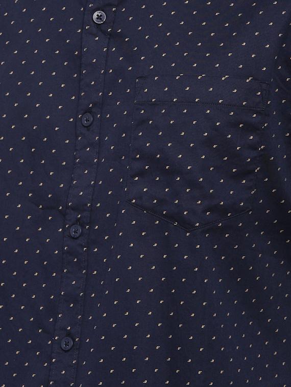 navy blue printed casual shirt - 16523949 - Zoom Image - 5