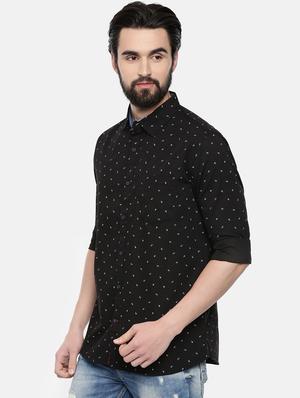 black printed casual shirt - 16523951 - Standard Image - 2