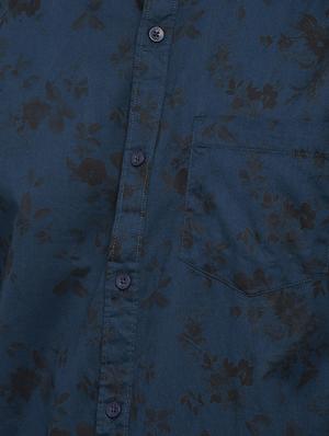 navy blue printed casual shirt - 16523954 - Standard Image - 5