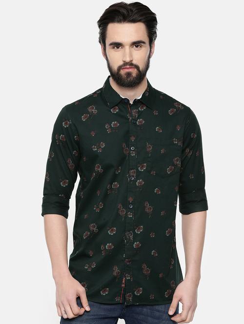 green printed casual shirt - 16523960 - Standard Image - 1