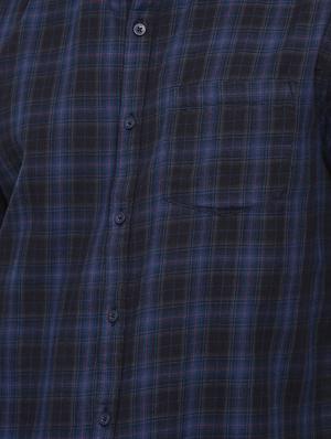 navy blue checkered casual shirt - 16523964 - Standard Image - 5