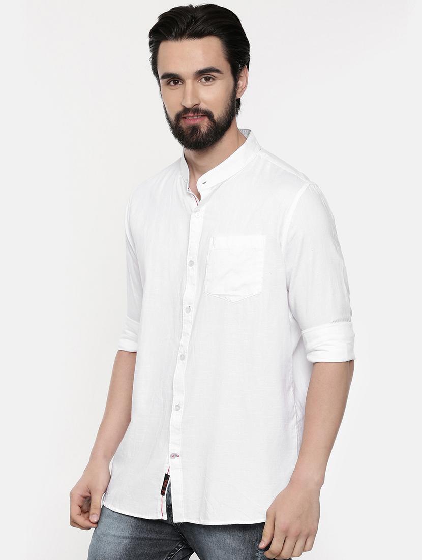white solid casual shirt - 16523975 - Zoom Image - 2