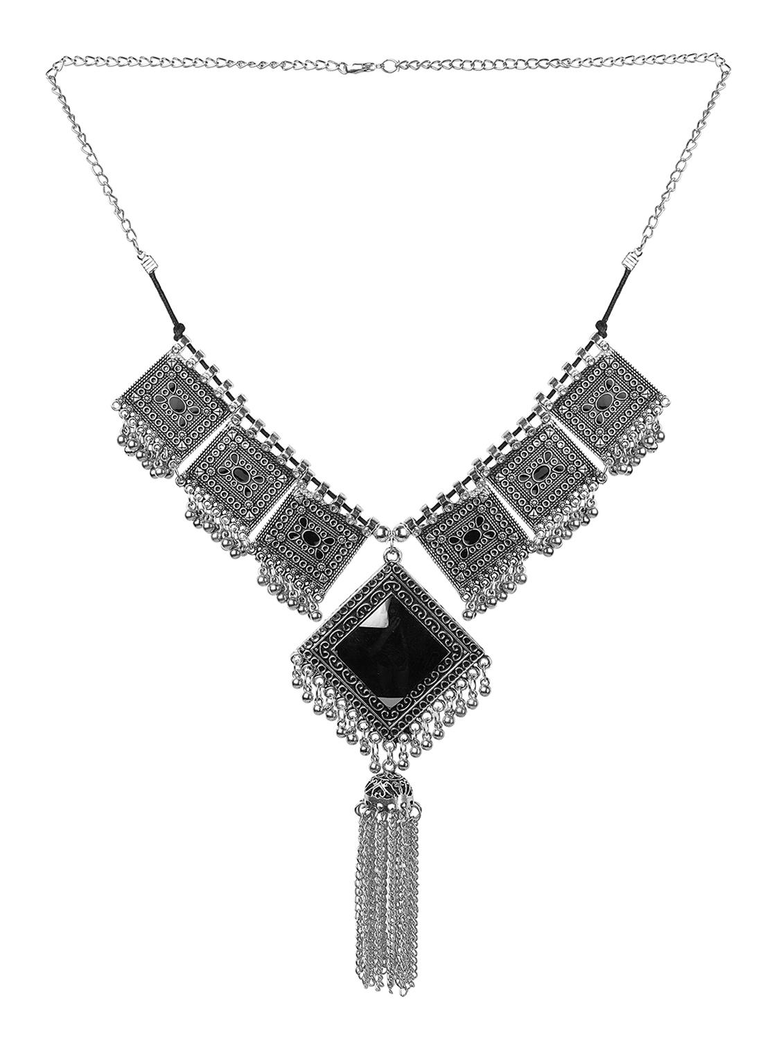 black metal statement necklace - 16524347 - Zoom Image - 2