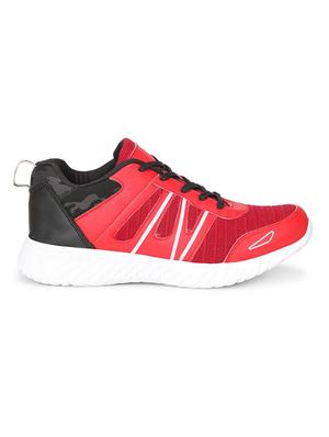 koxko red fabric lace up sport shoes - 16524385 - Standard Image - 2