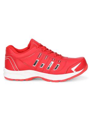 koxko red leatherette lace up sport shoes - 16524387 - Standard Image - 2