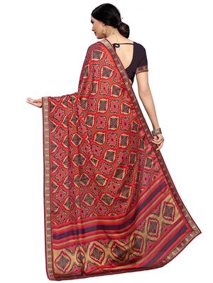bordered printed saree with blouse - 16524767 - Standard Image - 2