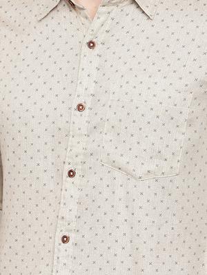 beige printed casual shirt - 16525604 - Standard Image - 5