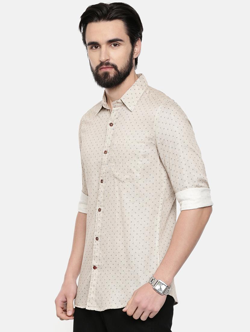 beige printed casual shirt - 16525604 - Zoom Image - 2