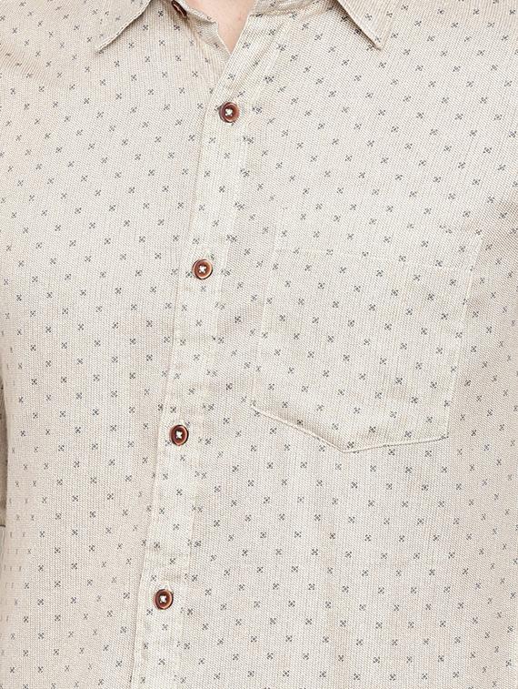 beige printed casual shirt - 16525604 - Zoom Image - 5