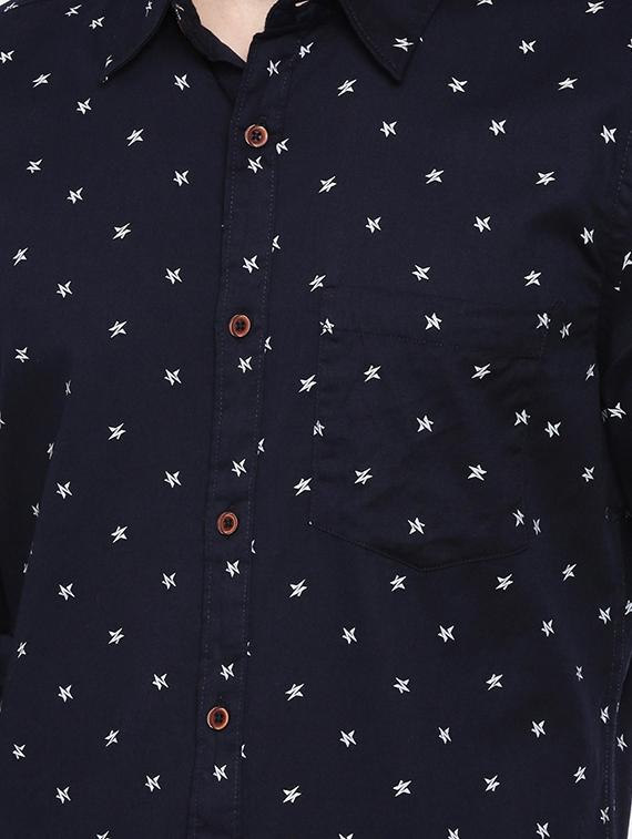 dark blue printed casual shirt - 16525609 - Zoom Image - 5