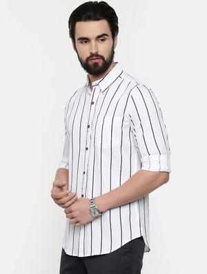 white striped casual shirt - 16525623 - Standard Image - 2