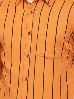 orange striped casual shirt - 16525624 - Standard Image - 5