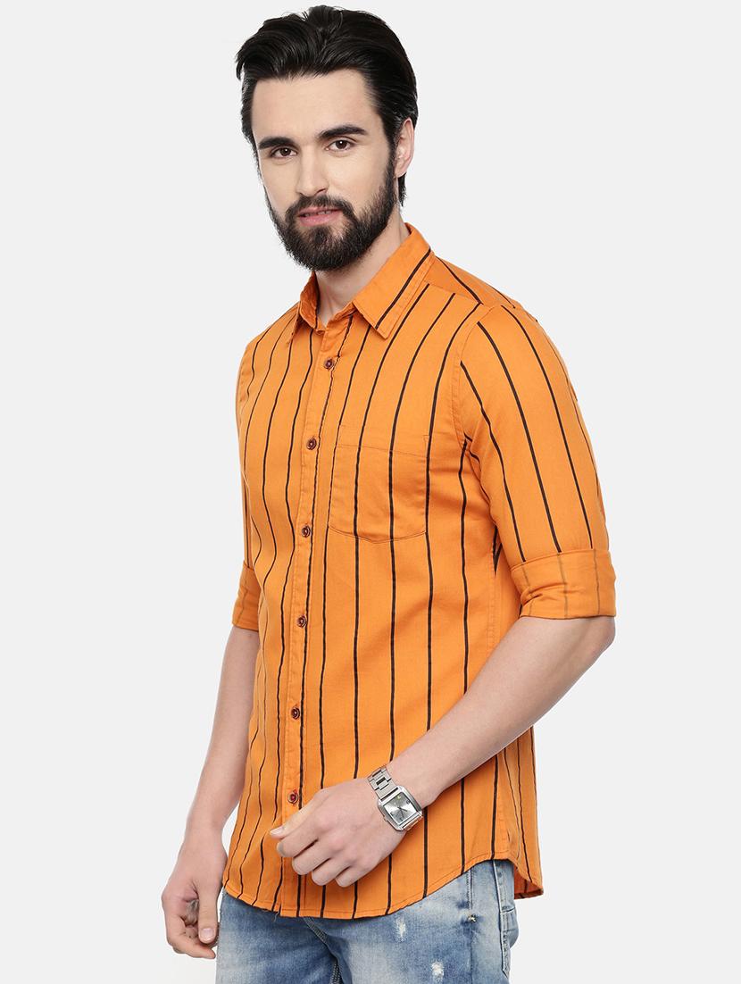 orange striped casual shirt - 16525624 - Zoom Image - 2