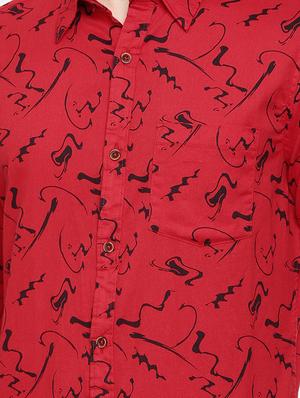 red printed casual shirt - 16525627 - Standard Image - 5