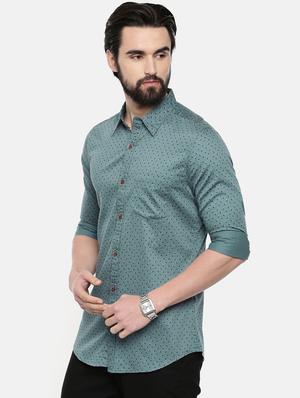 green printed casual shirt - 16525638 - Standard Image - 2