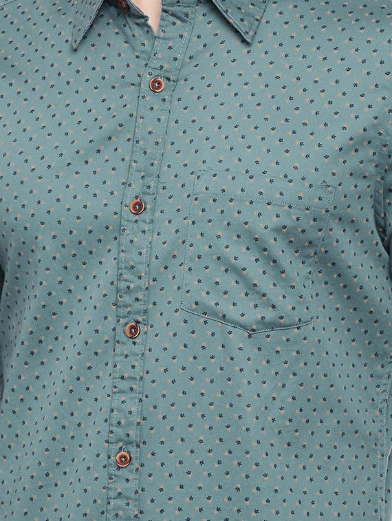 green printed casual shirt - 16525638 - Zoom Image - 5