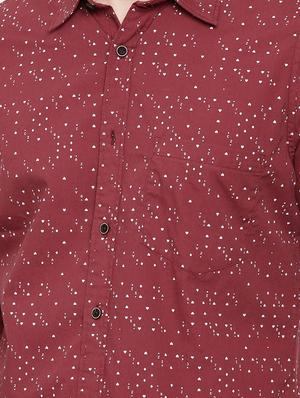 maroon printed casual shirt - 16525647 - Standard Image - 5