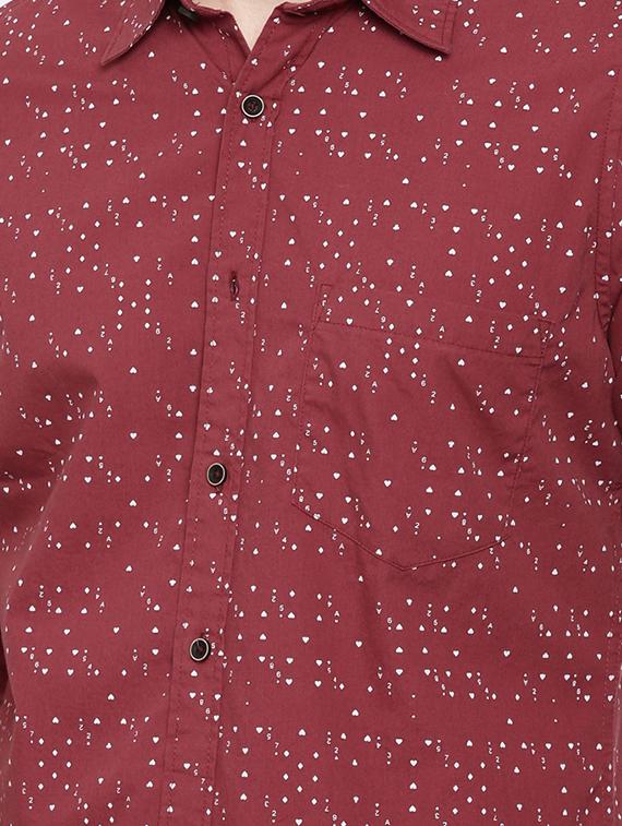 maroon printed casual shirt - 16525647 - Zoom Image - 5