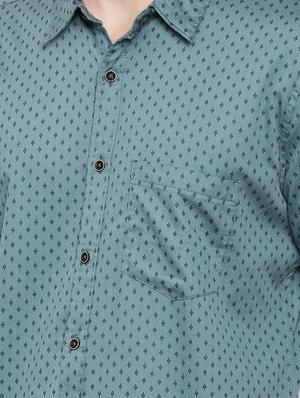 green printed casual shirt - 16525652 - Standard Image - 5