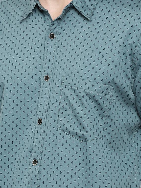 green printed casual shirt - 16525652 - Zoom Image - 5