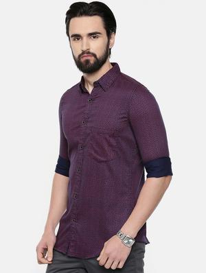 navy blue printed casual shirt - 16525654 - Standard Image - 2
