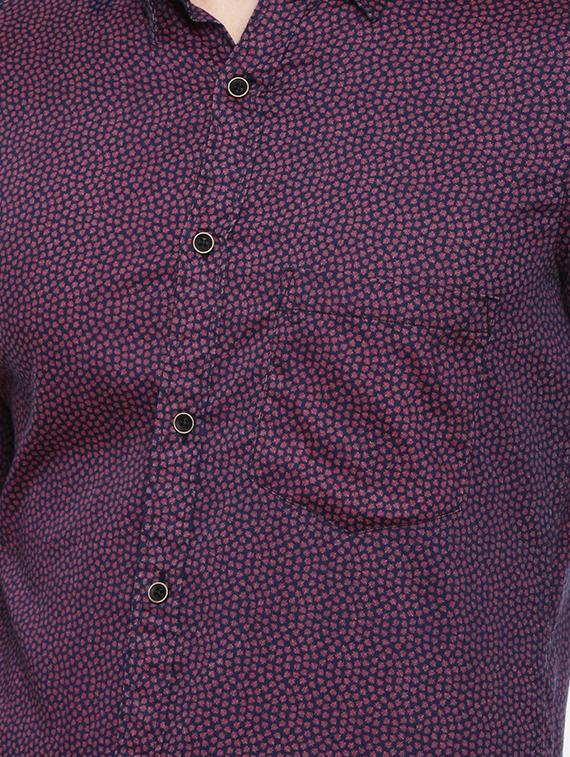 navy blue printed casual shirt - 16525654 - Zoom Image - 5