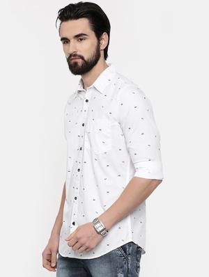 white printed casual shirt - 16525658 - Standard Image - 2