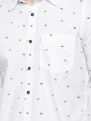 white printed casual shirt - 16525658 - Standard Image - 5