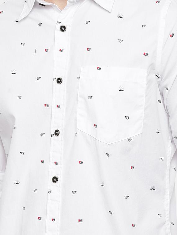 white printed casual shirt - 16525658 - Zoom Image - 5
