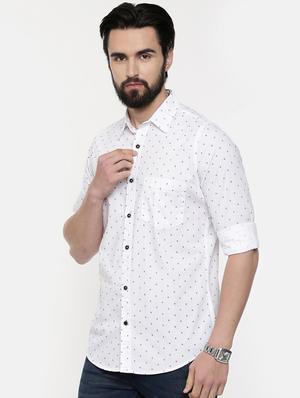 white printed casual shirt - 16525661 - Standard Image - 2
