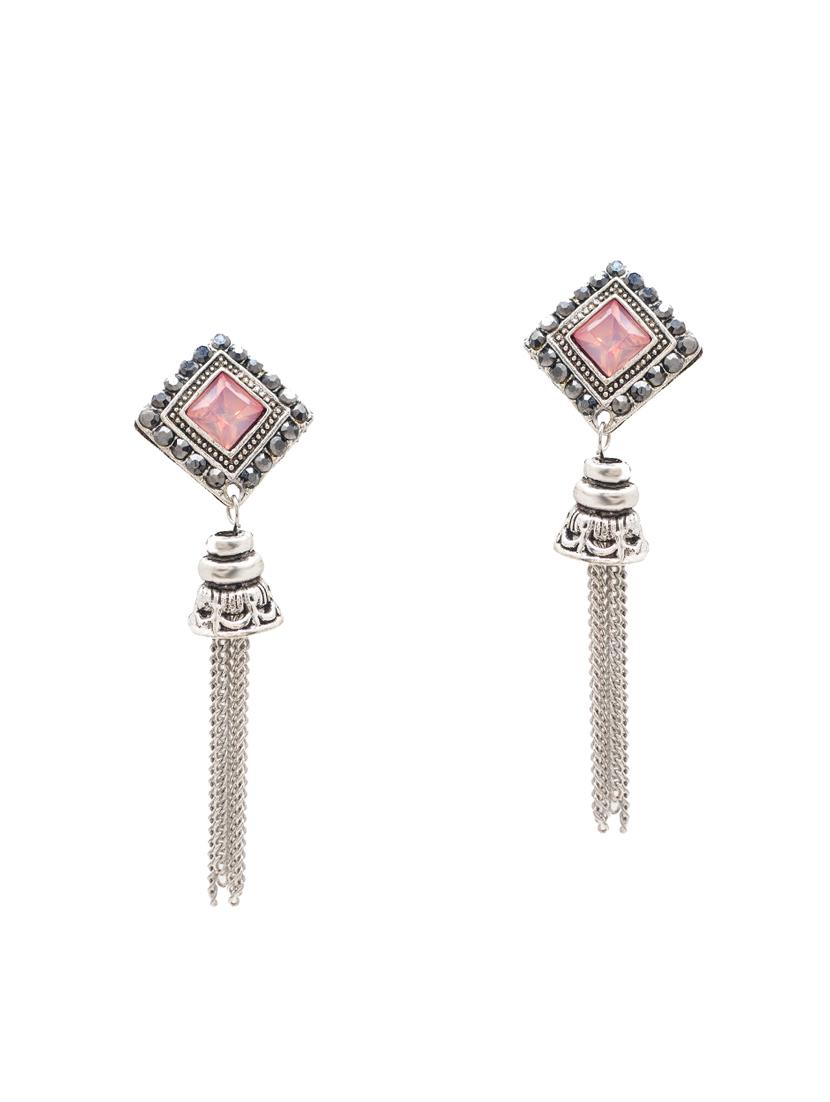 pink metal drop earring - 16525899 - Zoom Image - 2
