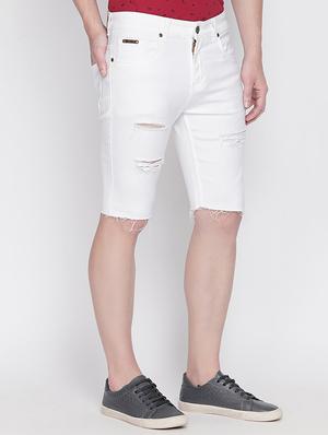white distressed denim shorts - 16525973 - Standard Image - 2