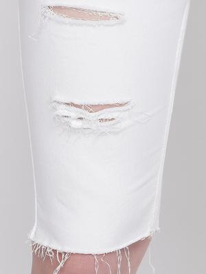white distressed denim shorts - 16525973 - Standard Image - 5